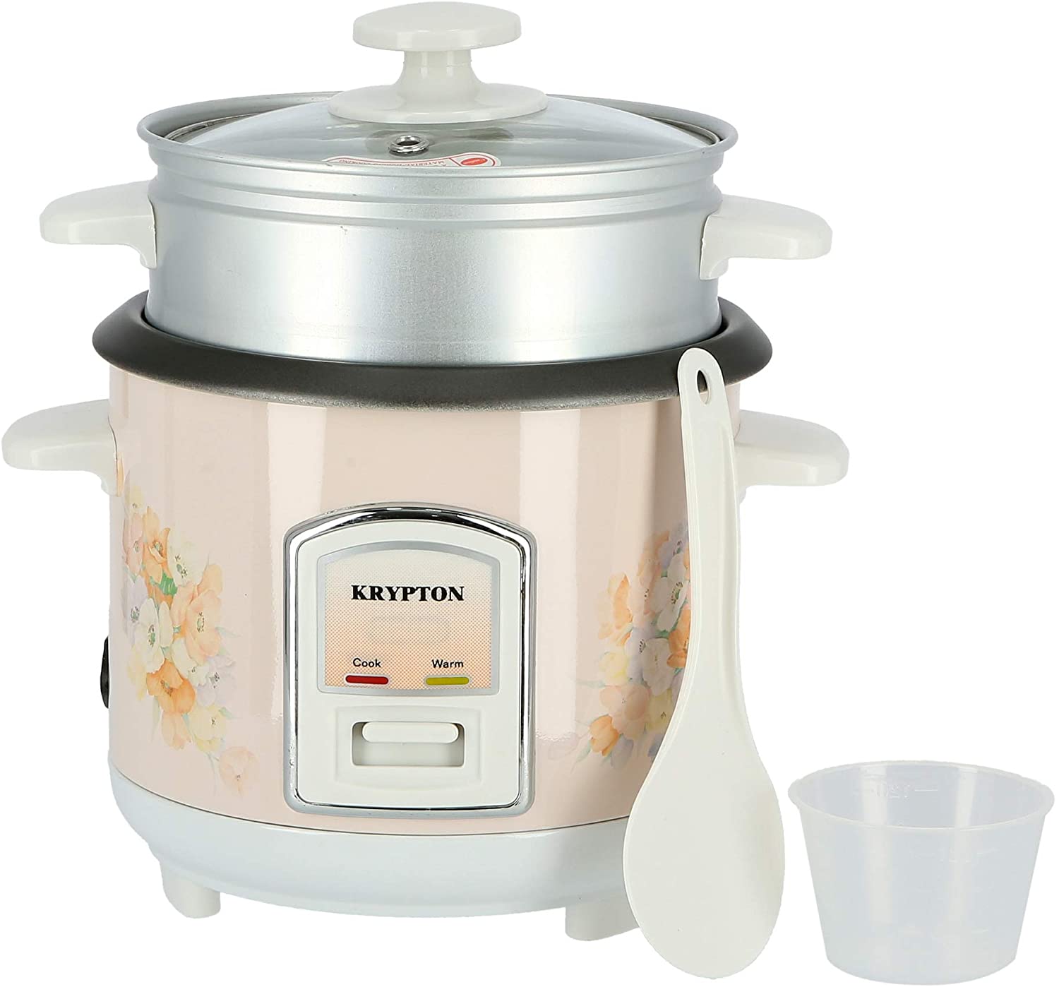 Krypton 0.6L Electric Rice Cooker With Steamer White