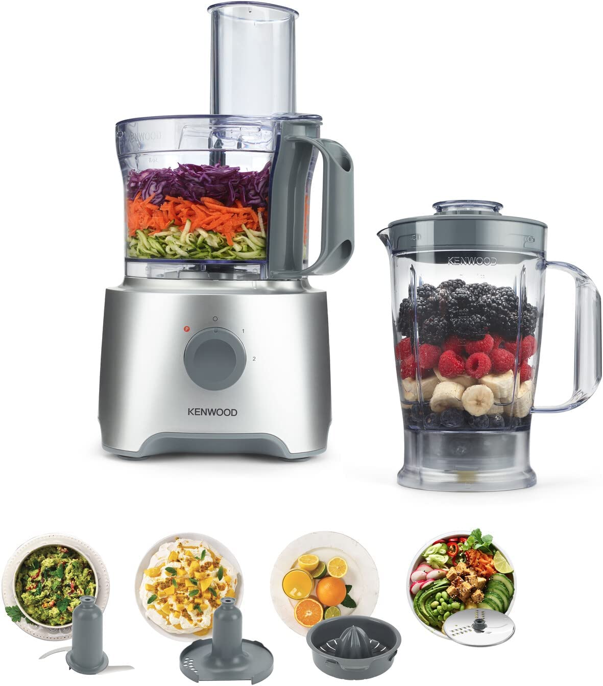 Kenwood fdp302si Multipro Compact Food Processor 800 W 2.1 Litres Silver