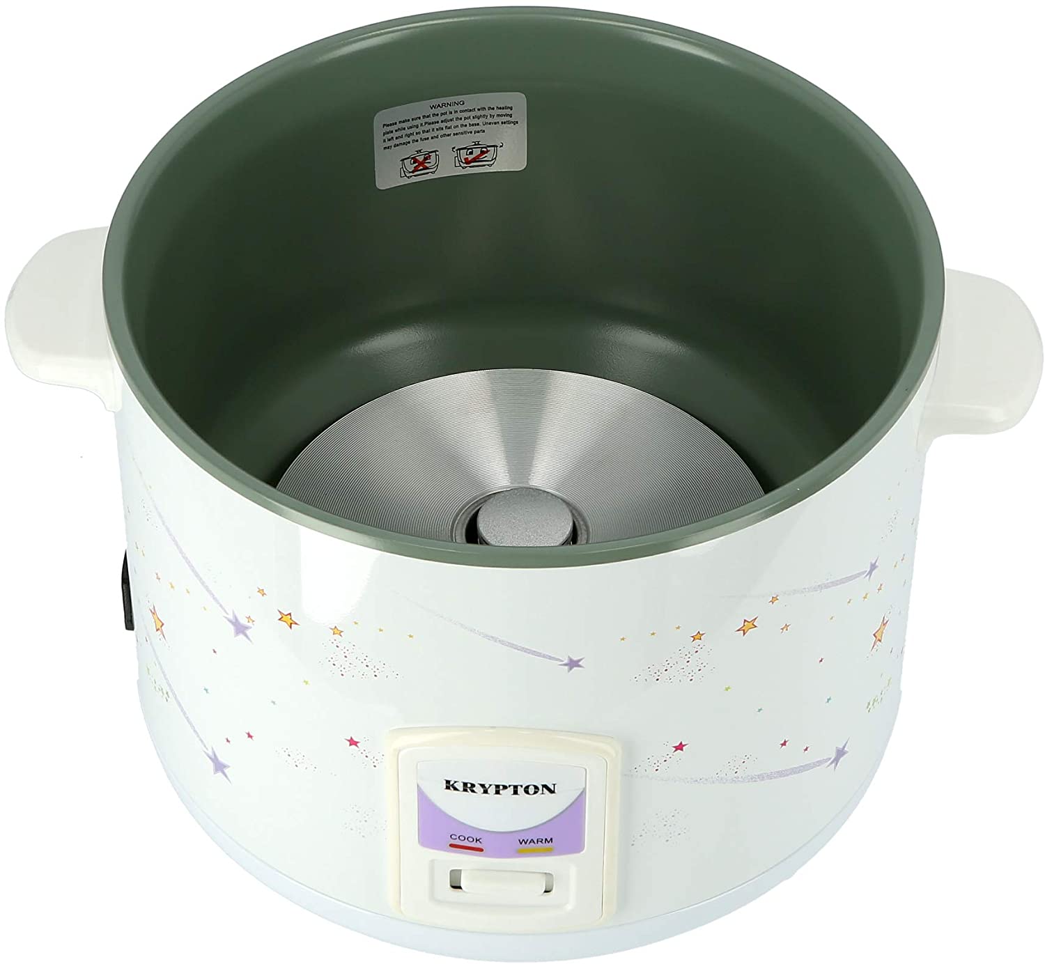 Krypton 2.8 Liter Electric Rice Cooker With NonStick Innerpot White