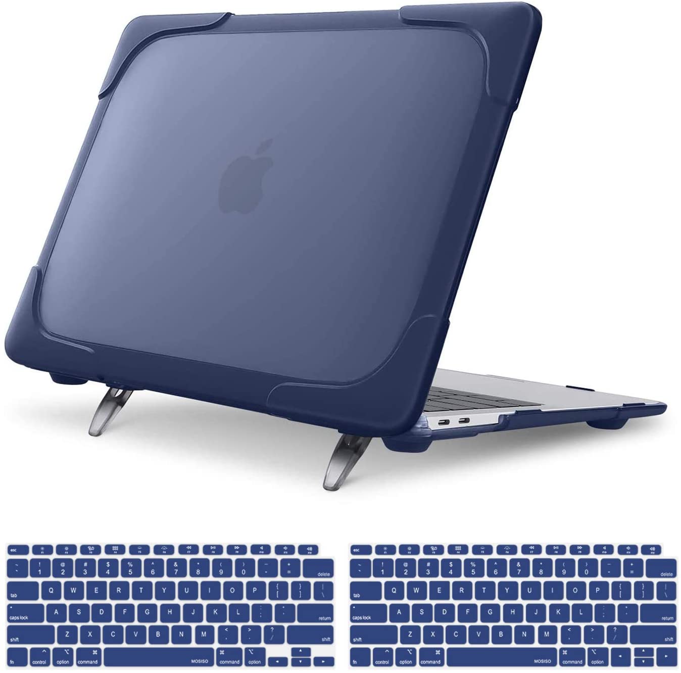 MacBook Air 13 inch Case 2020 2019 2018 Release A2337 M1 A2179 A1932 Retina, Heavy Duty Plastic Hard Shell Case with Fold Kickstand & Matching Color Keyboard Cover, Pink