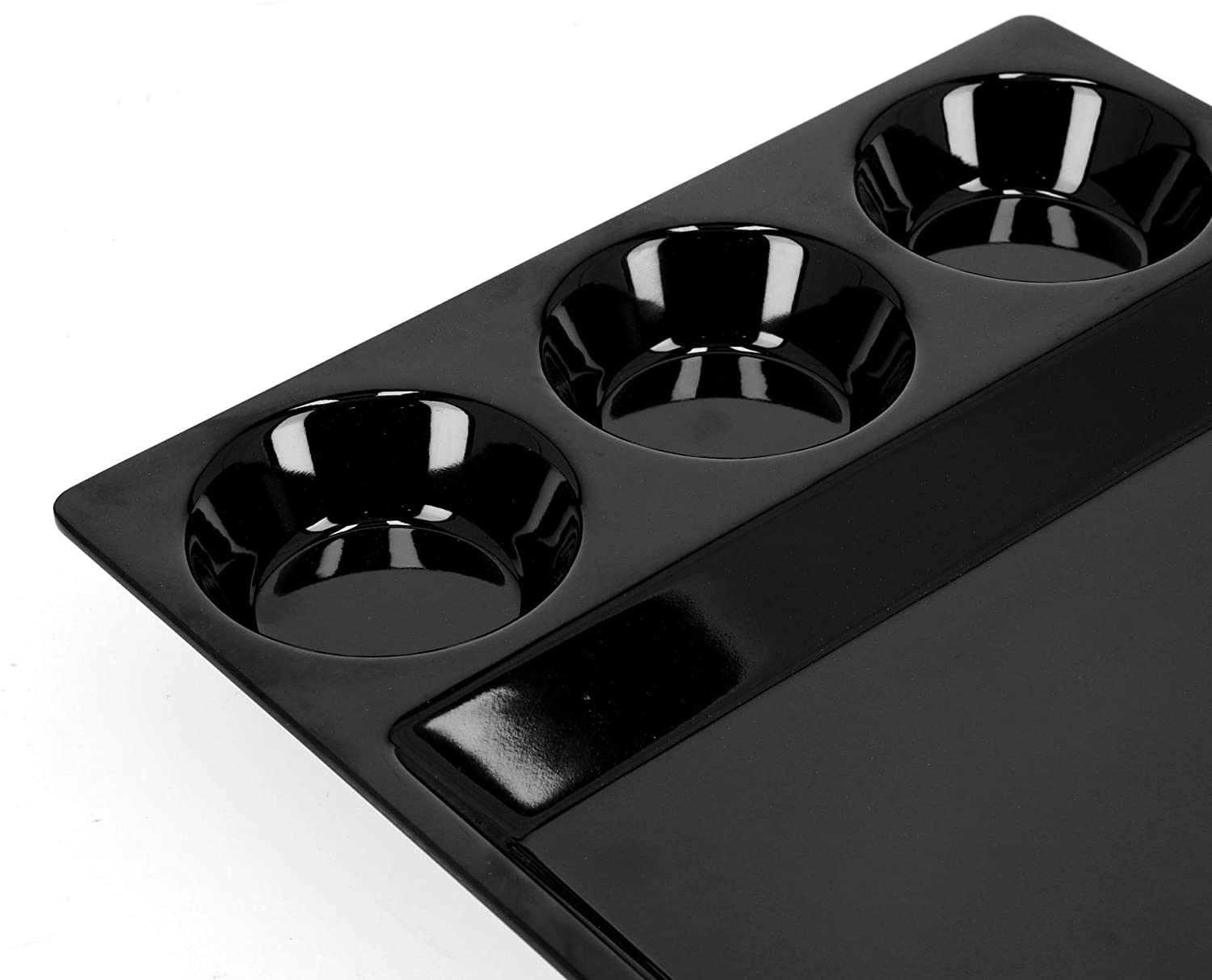 Royalford 12 Dosa Tray Melamine Divided Serving Dish Black