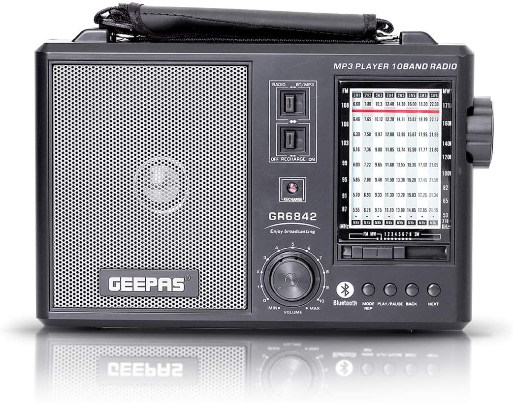 Geepas Rechargeable 10 Band Radio And Mp3 Player