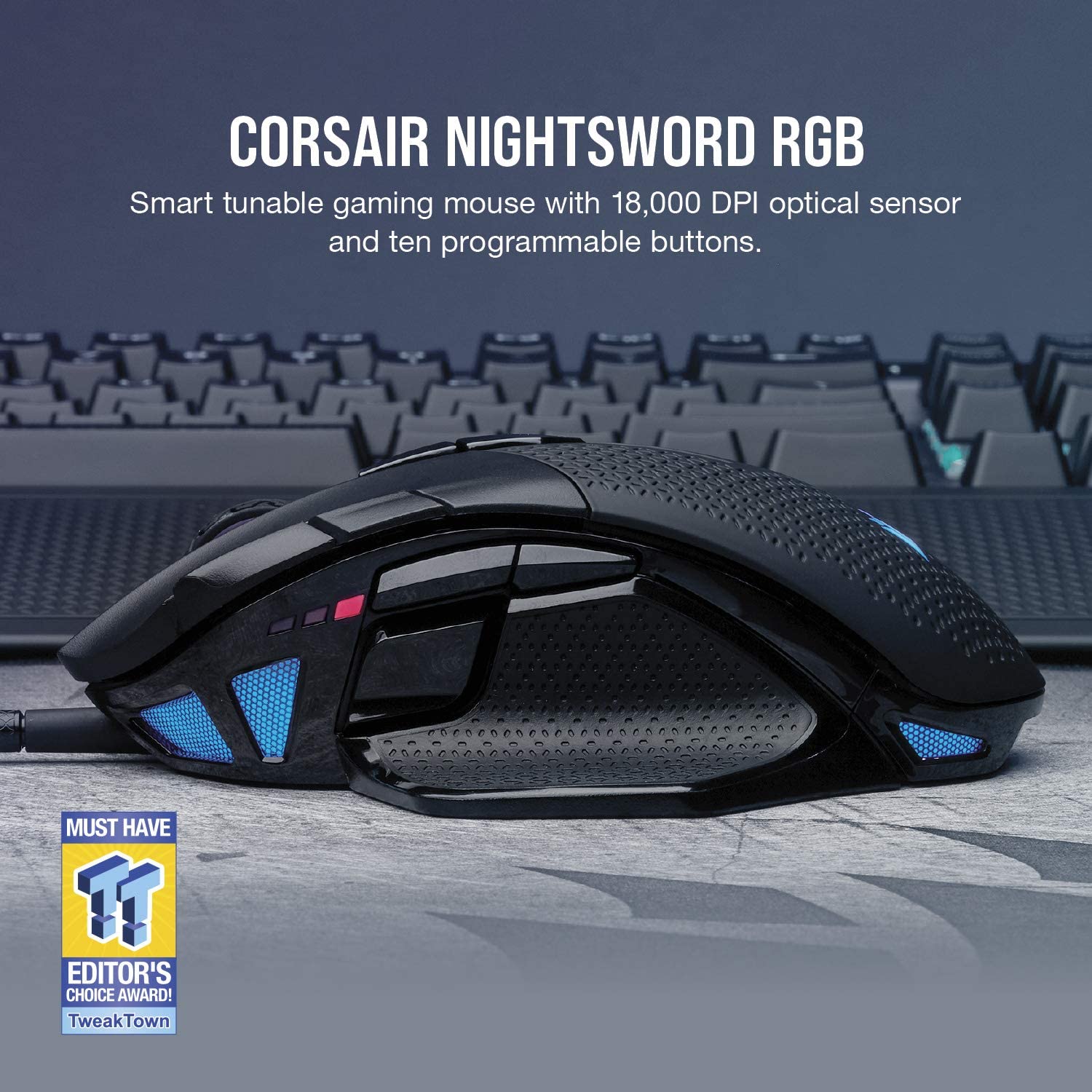 Buy Corsair Nightsword RGB Gaming Mouse Black | Gaming Setup