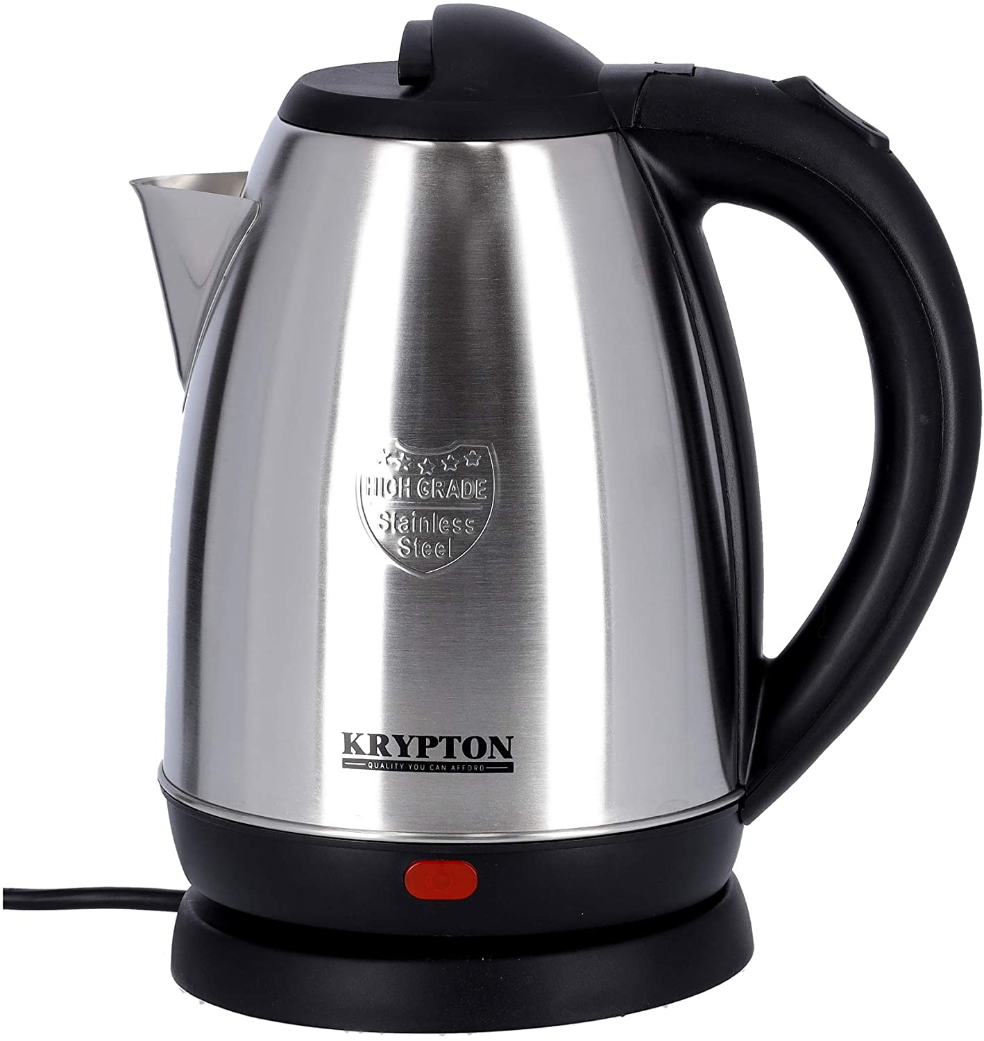 Krypton Steel Kettle 1.8 Liters Silver & Black