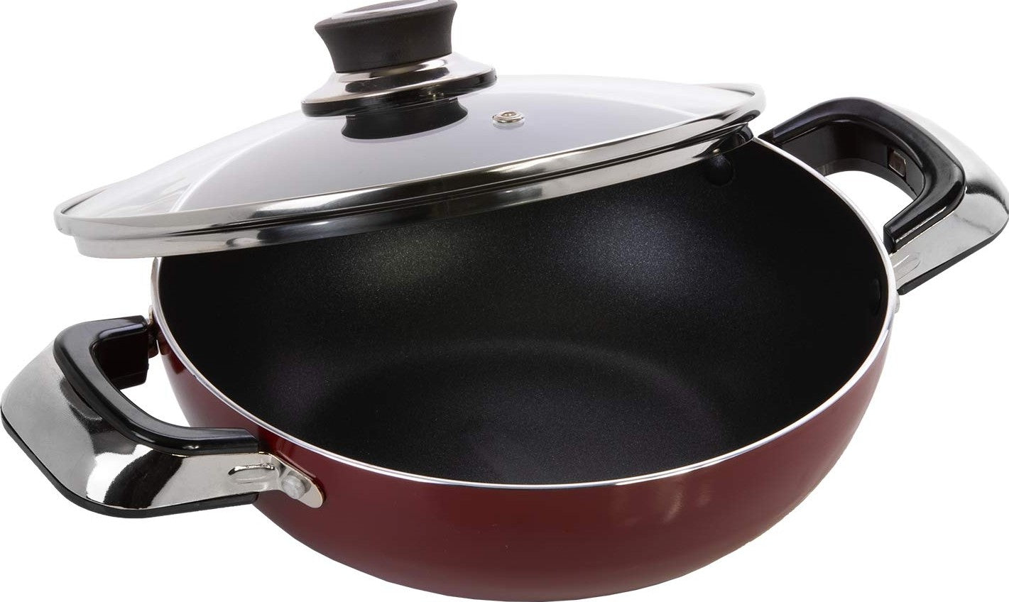 Royalford 22cm Non Stick Wok Pan with Lid