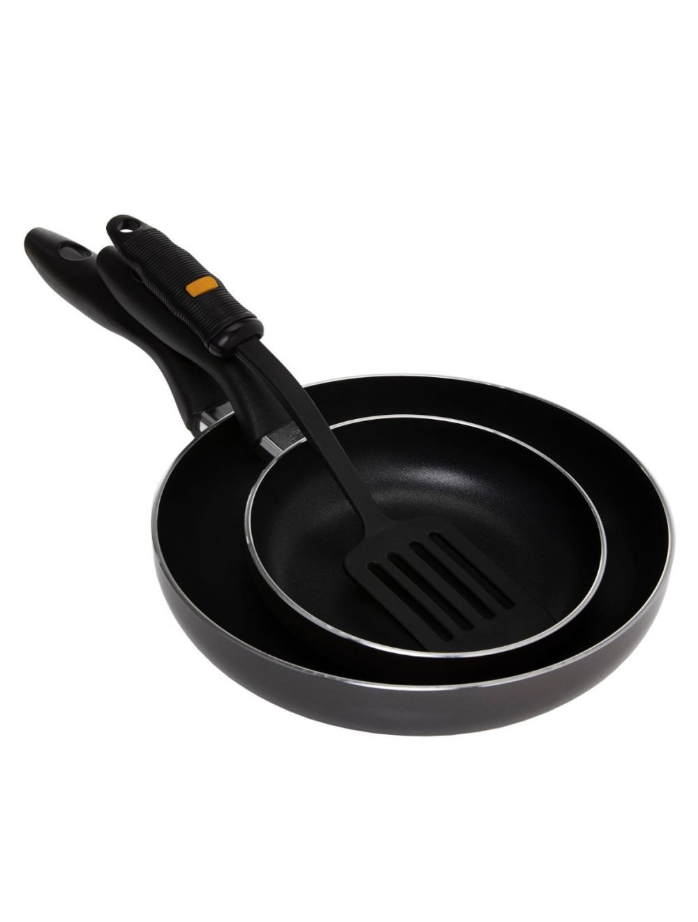 Royalford 3 Pieces Aluminium Fry Pans with Nylon Turner