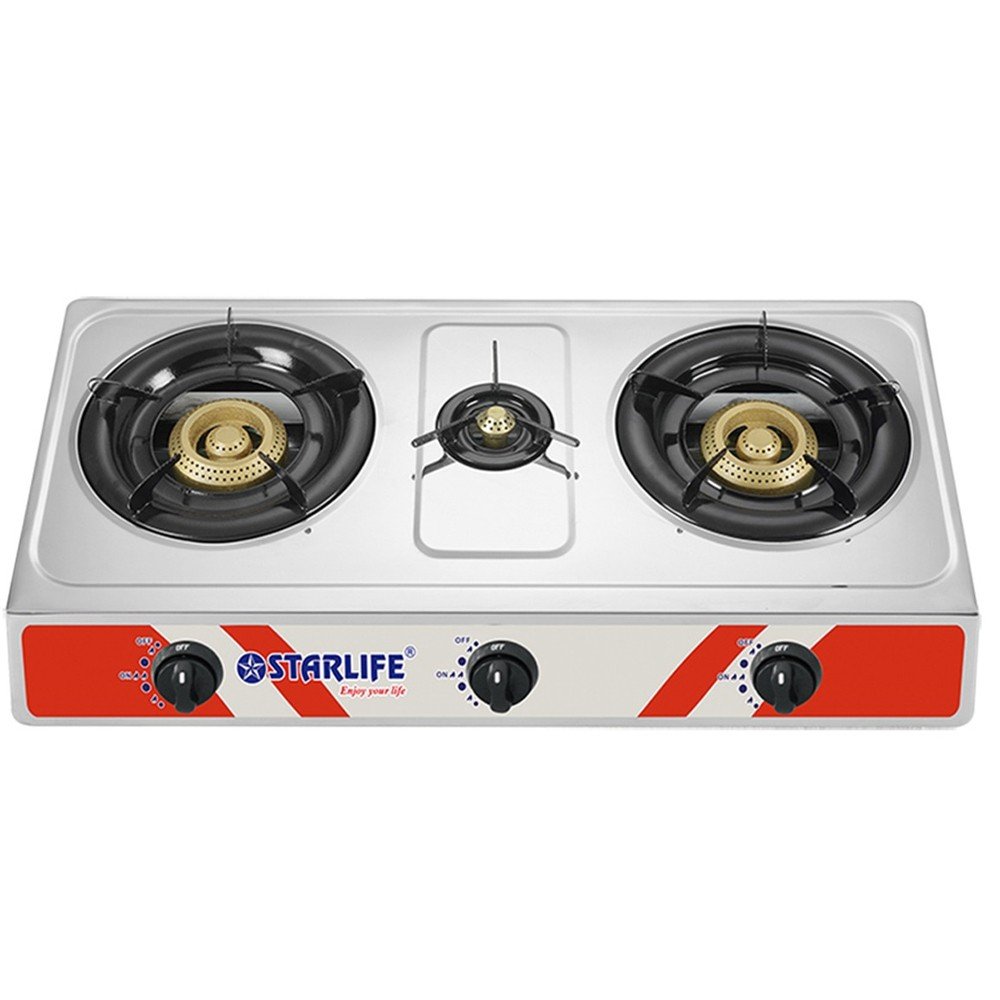 Buy Starlife 3 Burner Gas Stove | Stainless Steel | Halabh