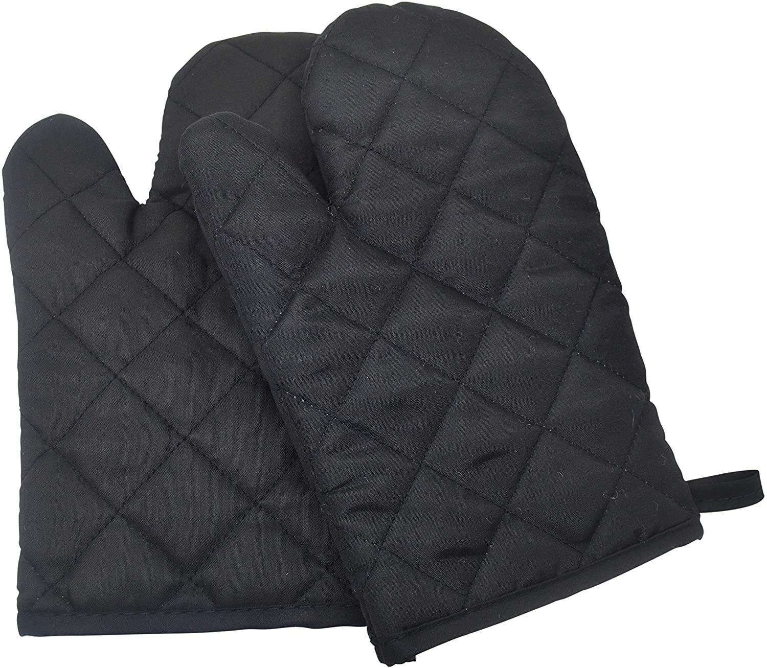 Royalford 2 Pcs Cotton Oven Mitten 16.5x24.5 Cm Black