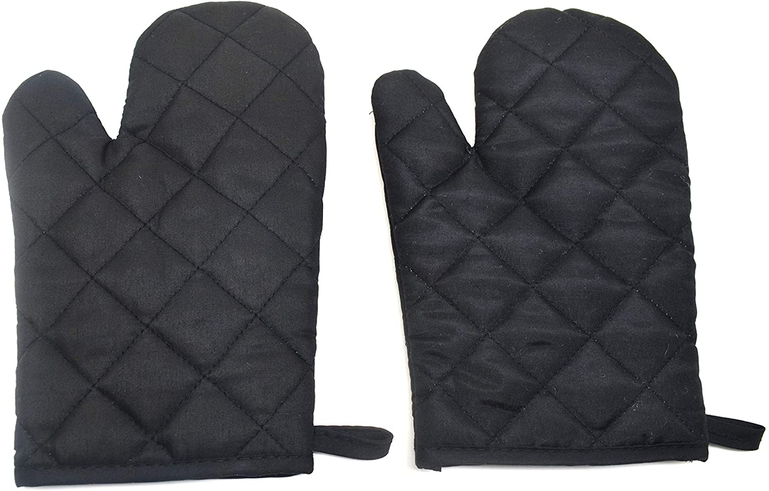 Royalford 2 Pcs Cotton Oven Mitten 16.5x24.5 Cm Black
