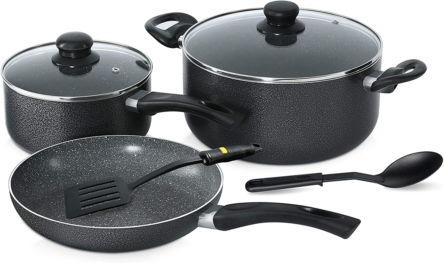 Royalford Aluminium Cookware 7Pcs Set Black | Best Cookware Set in Bahrain | Halabh.com