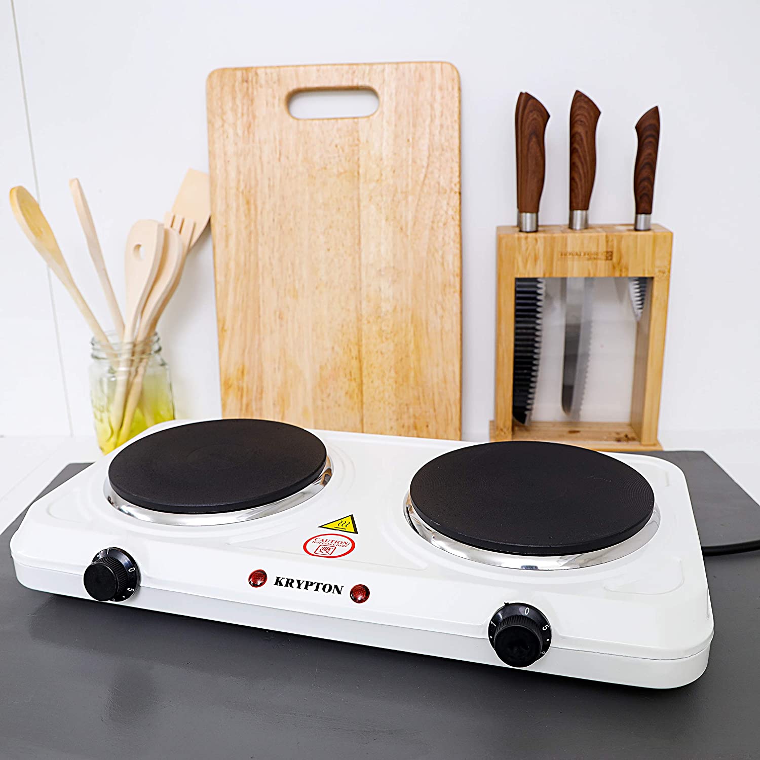 Krypton Double Solid Hot Plate 2000W White