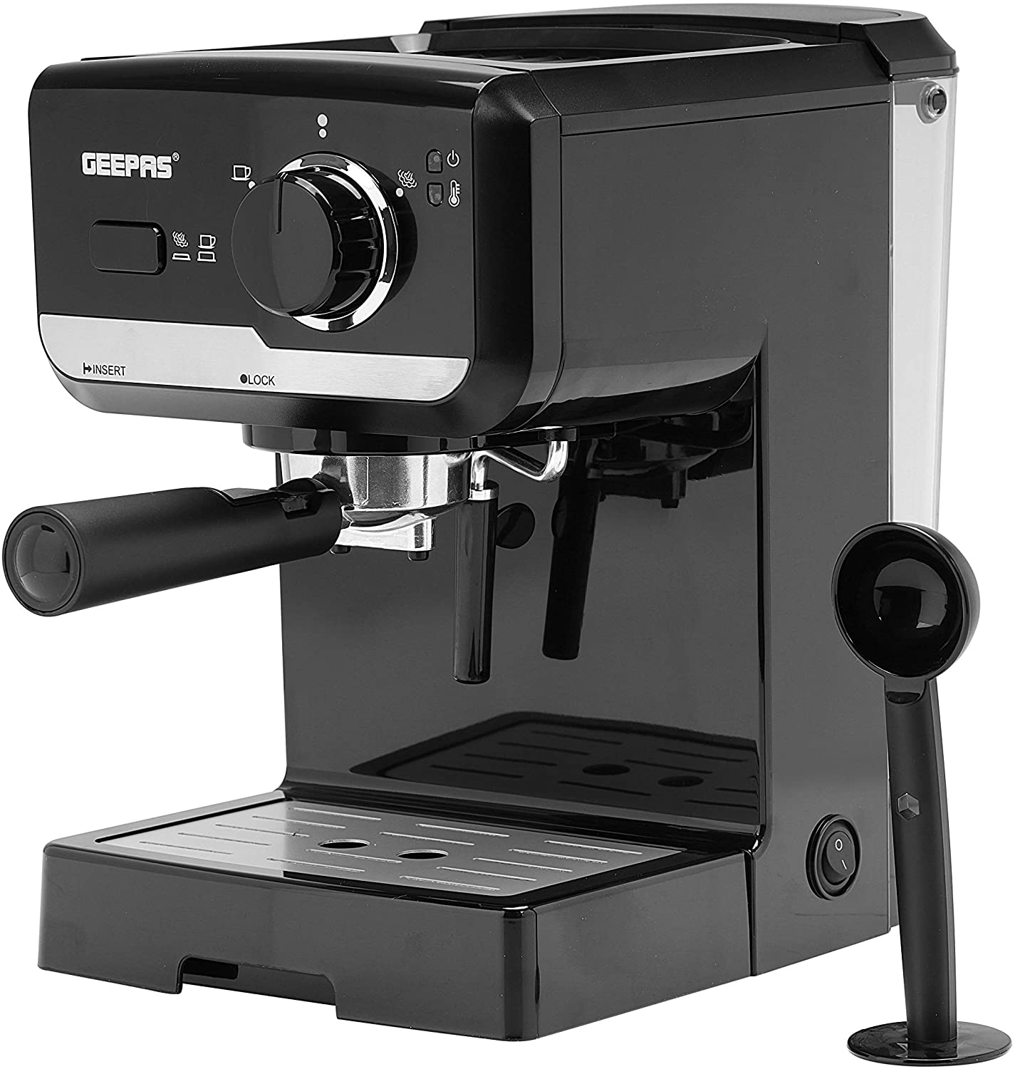 Shop Geepas 1.25 Liter Cappuccino Maker Glass Pot | Coffee Maker | Halabh