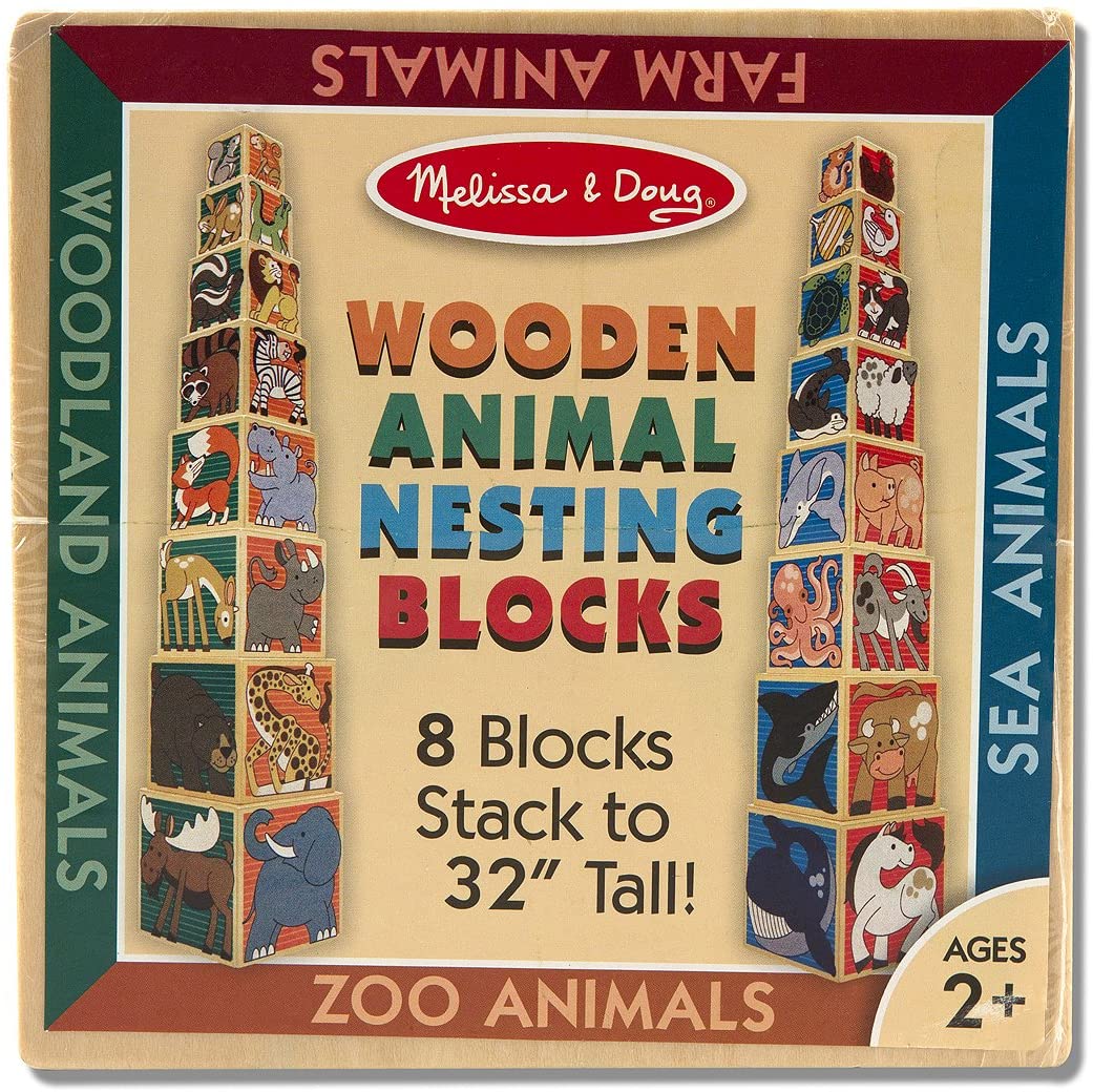 Melissa And Doug 14207 Wooden Animal Nesting 8 Blocks Stack