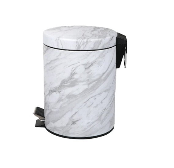 Royalford 7 Litre Marble Design Dust Bin White & Grey
