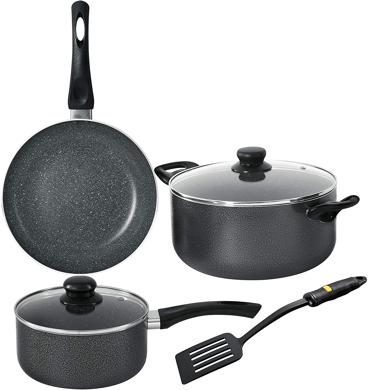 Royalford Aluminium Cookware 7Pcs Set Black | Best Cookware Set in Bahrain | Halabh.com
