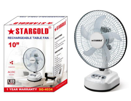 Stargold Rechargeable Fan - SG-4034 | Home Appliance & Electronics | Halabh.com