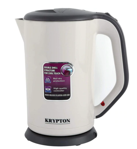 Krypton Steel Kettle 1.7 Liters White Grey