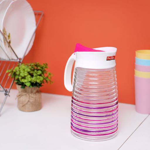 Delcasa Lilac Glass Jar Plastic lid Pink