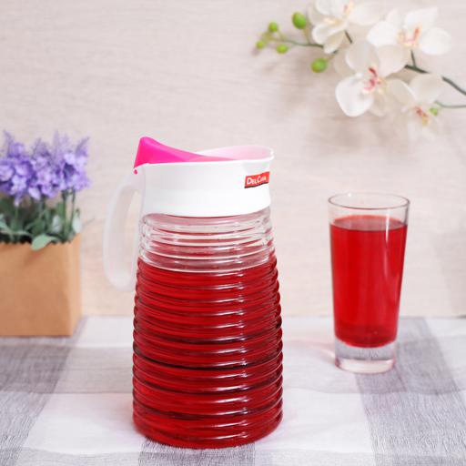 Delcasa Lilac Glass Jar Plastic lid Pink