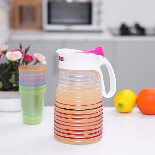 Delcasa Lilac Glass Jar Plastic lid Pink