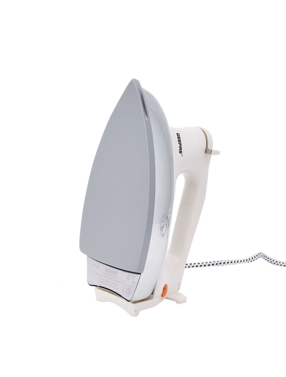 Geepas Dry Iron 1200W White | reliable performance | lightweight | variable steam settings | safety features | stylish | even heat distribution | Halabh.com