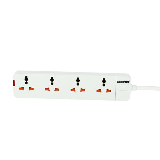 Geepas 4 Way Extension Socket 13A Extension Lead Strip With Led Indicators | Outlet | USB | Extension Cord | Electronics | Home Improvement | Technology | Convenience | Protection | Versatility | Halabh.com