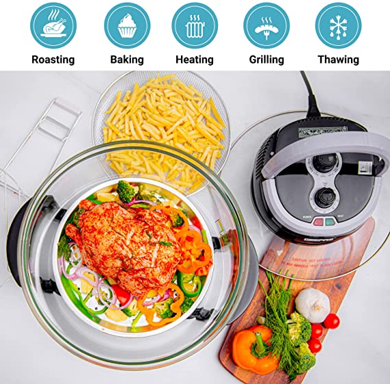 Geepas 1400W Turbo Halogen Oven 17L 60min Timer