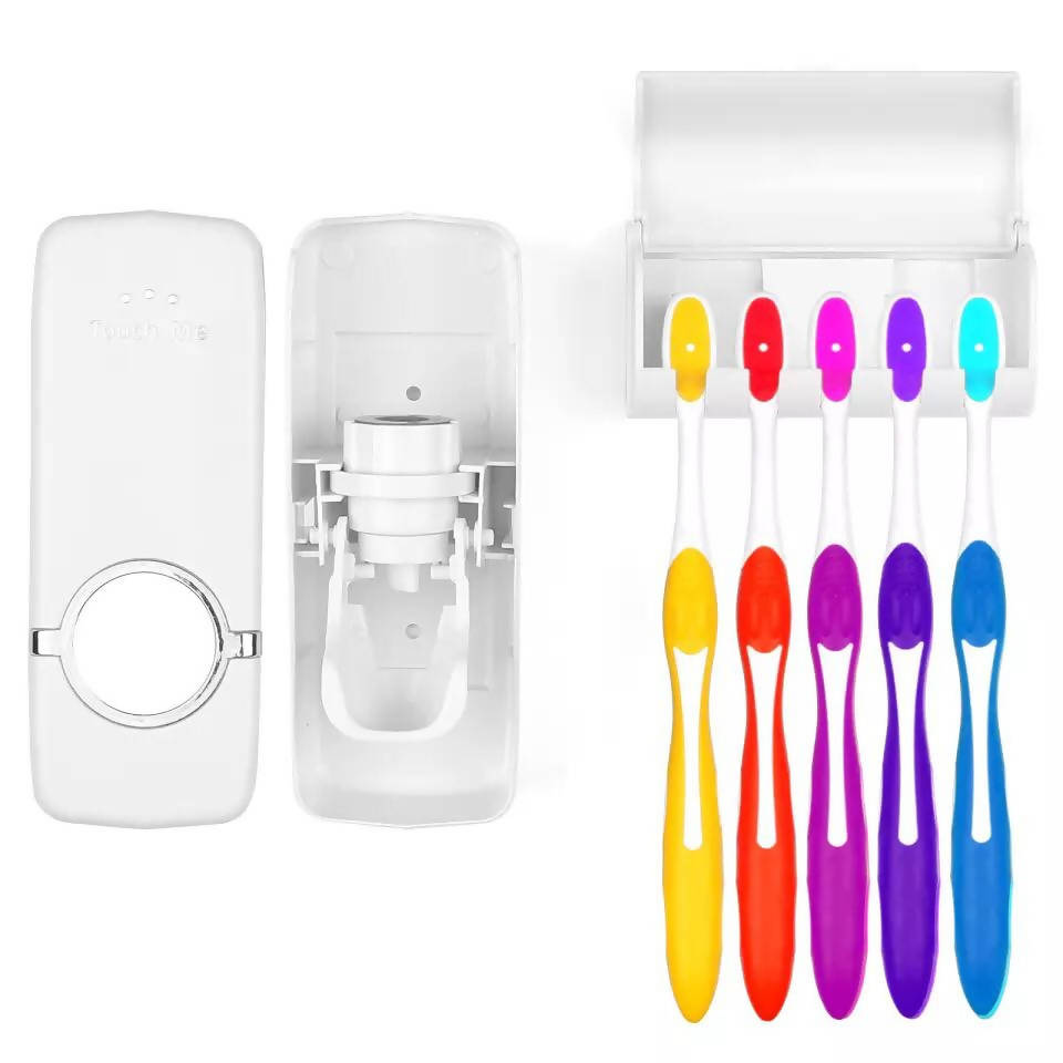 Squeezer 5 Compartment Toothbrush Holder Set