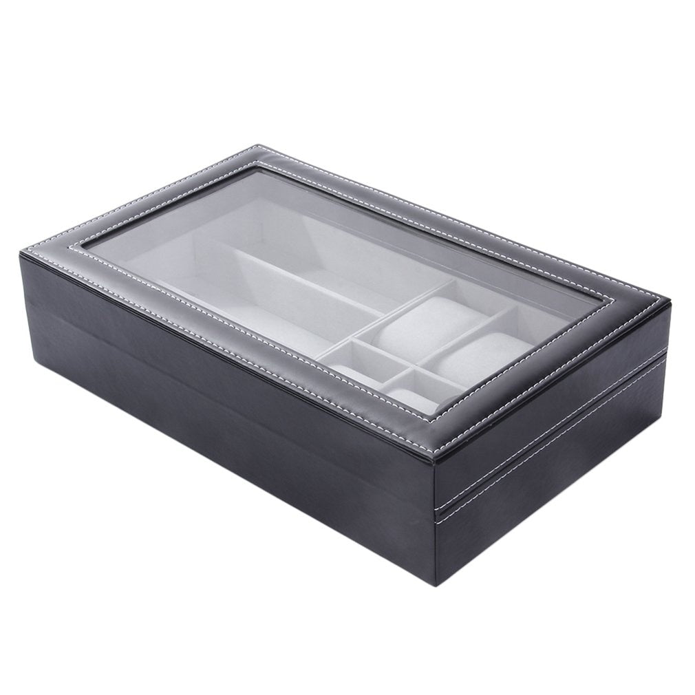 PU Leather 6+3 Grids Storage Watch 3321223415 | watch storage | box | jewelry box | timepiece storage | luxury accessories | organizational products | elegant design | secure lock | Halabh.com