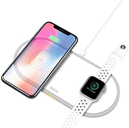 Hoco 2 In 1 Wireless Charger For iPhone And Apple Watch White