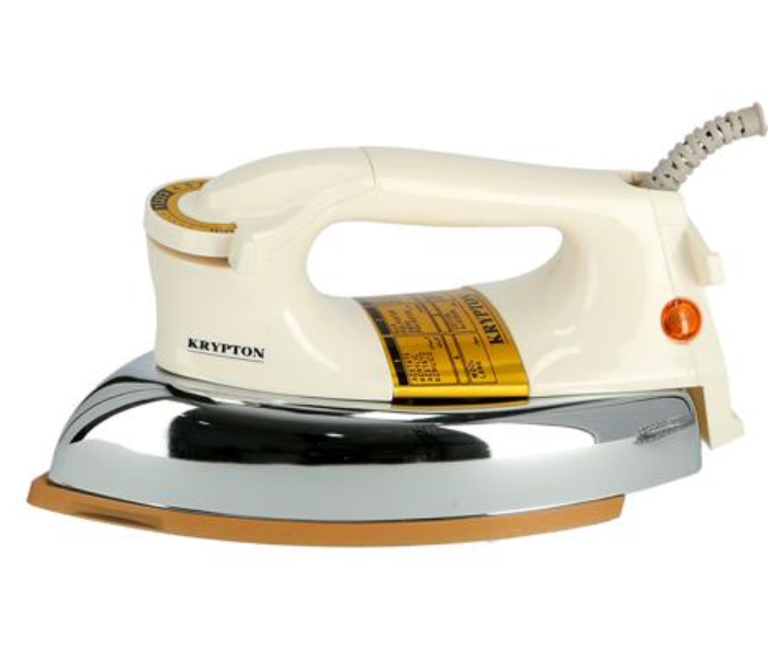 Krypton Automatic Dry Iron with Temperature Control White & Gold | reliable performance | lightweight | variable steam settings | safety features | stylish | even heat distribution | Halabh.com