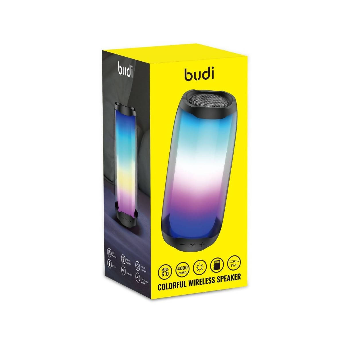 Budi Double Bass Motion Bluetooth Speaker Multicolour