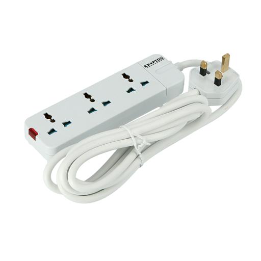 Krypton 3 Way Extension Socket White - KNES5077 | in Bahrain | Halabh.com