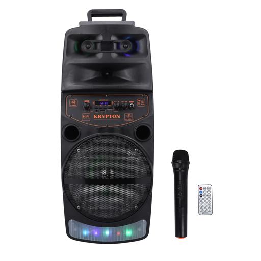 Krypton Rechargeable Portable Speaker With Microphone Black