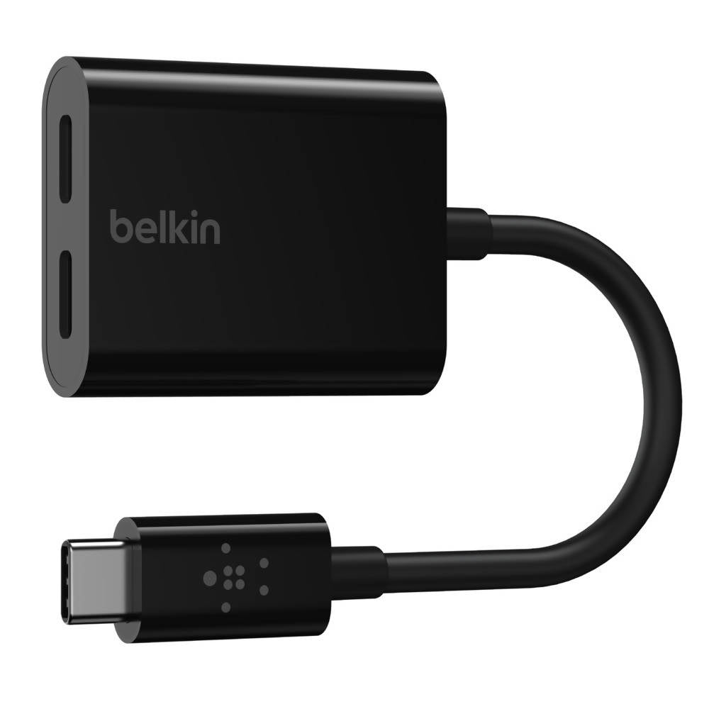 Belkin USB C To Audio Plus Charge Adapter Black