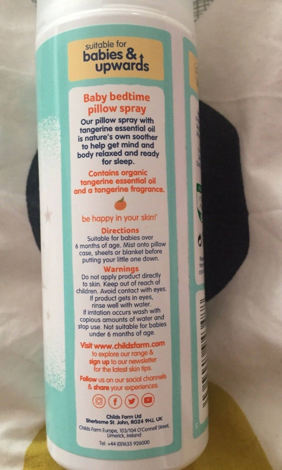 Childs Farm Baby Bedtime Pillow Spray 100ml Organic Tangerine