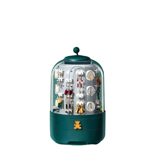 Necklace And Earrings Organizer Box Green