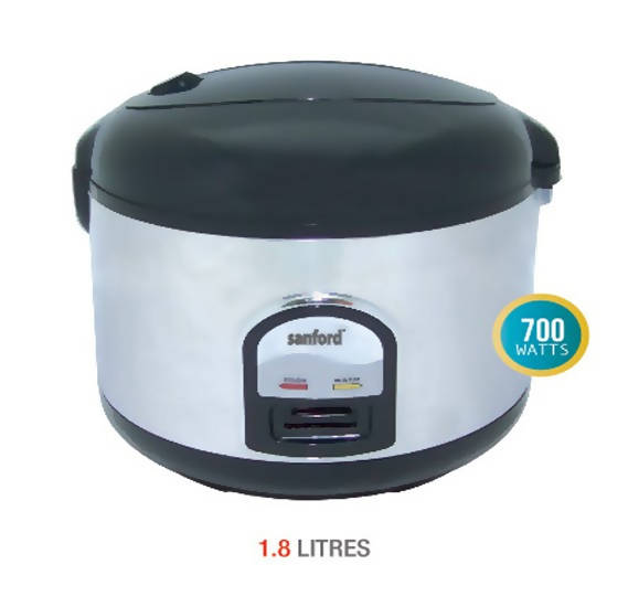 Sanford Rice Cooker 1.8L Black & Silver