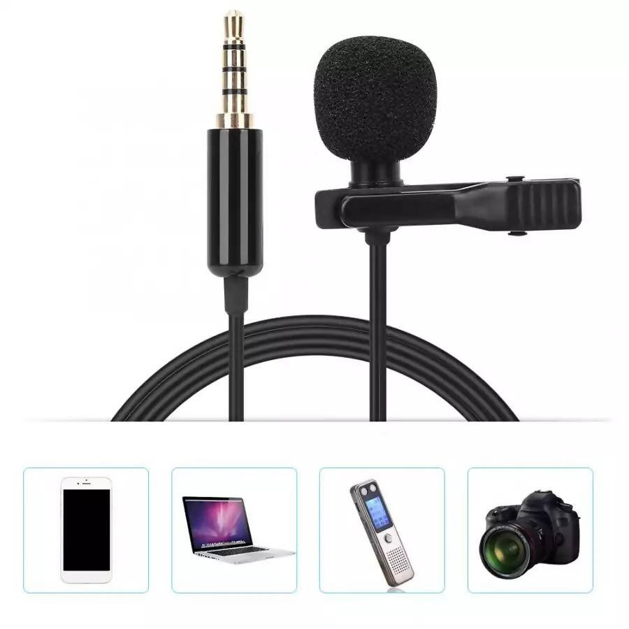 Portable Metal Lavalier Collar Clip on Camera Microphone