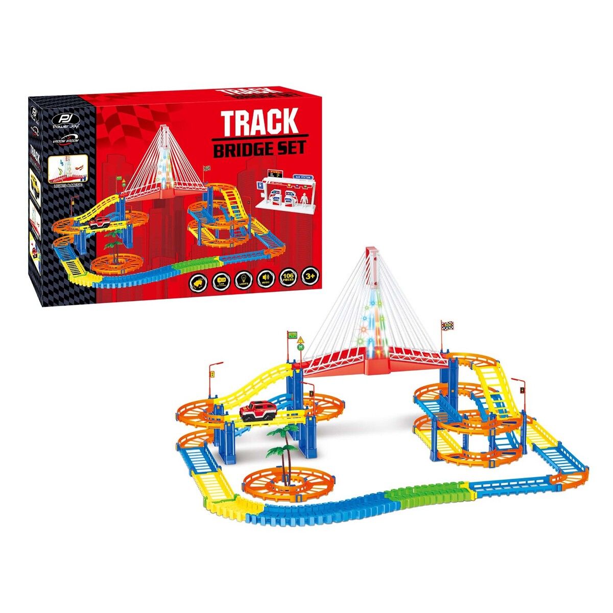 Power Joy Toys | ALGT Toys | Age 3 and Above Kids | Slot CAr Track | Race Car Track | Bridge Track | Bridge Playset | Toys for Kids in Bahrain | Halabh.com