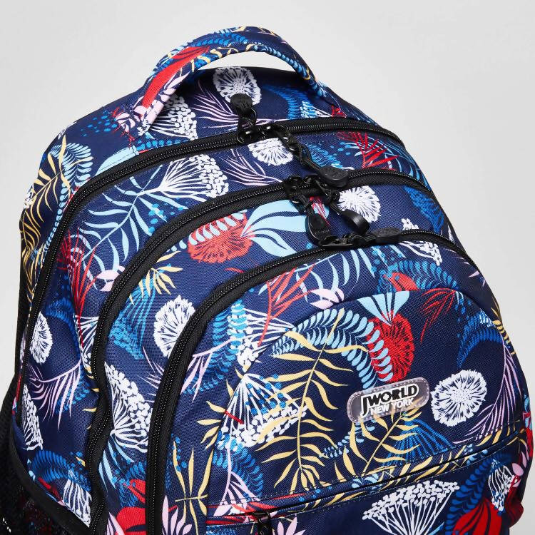 JWorld Floral Print Backpack with Adjustable Straps