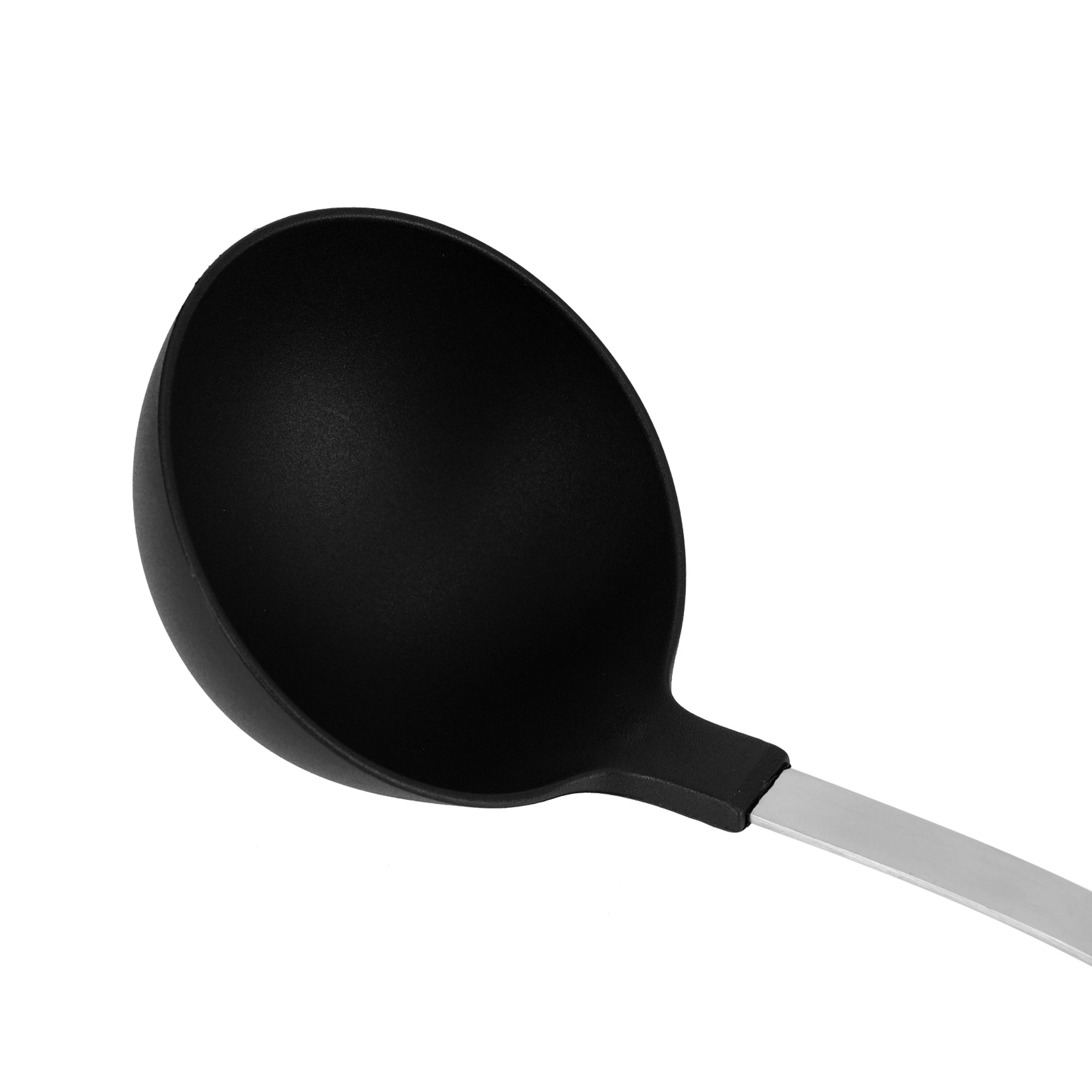 Royalford Nylon Soup Ladle With Stainless Steel Handle Black