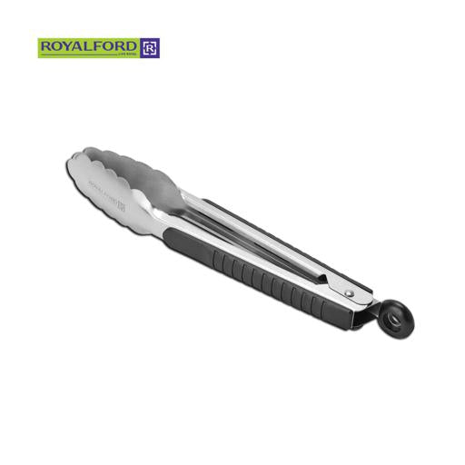 RoyalFord Stainless Steel Food Tongs 9Inch Silver