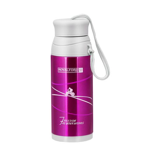 Royalford 320ml Stainless Steel Vacuum Bottle White & Pink