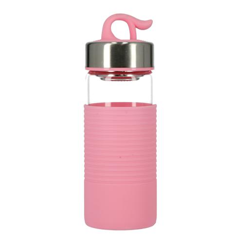 Royalford RF8307 Silicon Sleeve Glass Bottle | 400ml | BPA & PVC Free