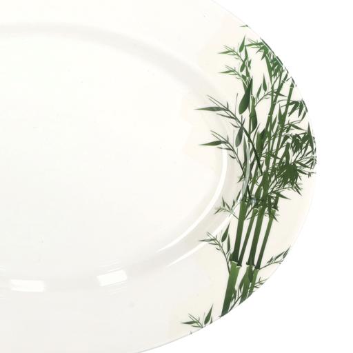 Royalford Bamboos Design Oval Plate White Green Grey