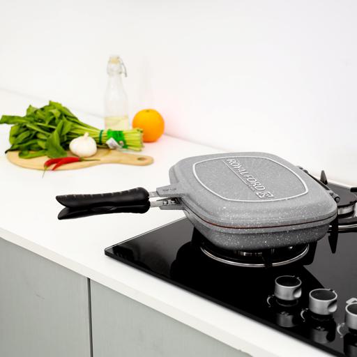 Royalford Smart Granite Double Grill Pan Grey
