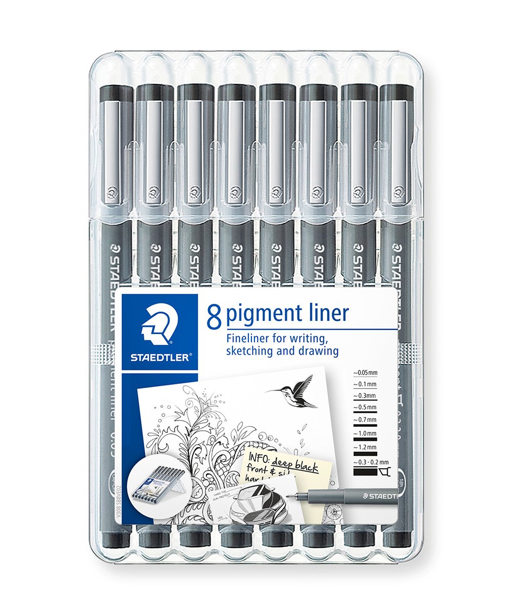 Staedtler Pigment Liner Black 8 Pack