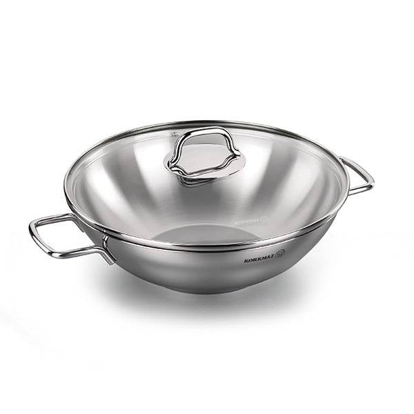 Korkmaz Perla S/Steel Wok 28x8.5 Cm
