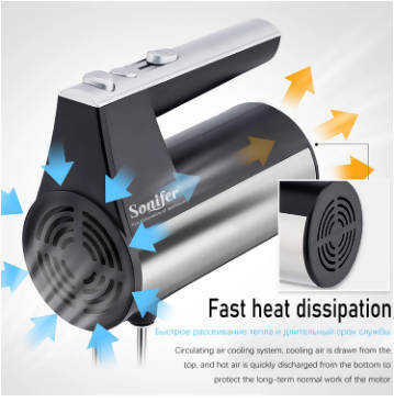 Sonifer Electric Kitchen Mixer with Dough Hooks and Chrome Egg Beater | Home Appliances | Halabh.com